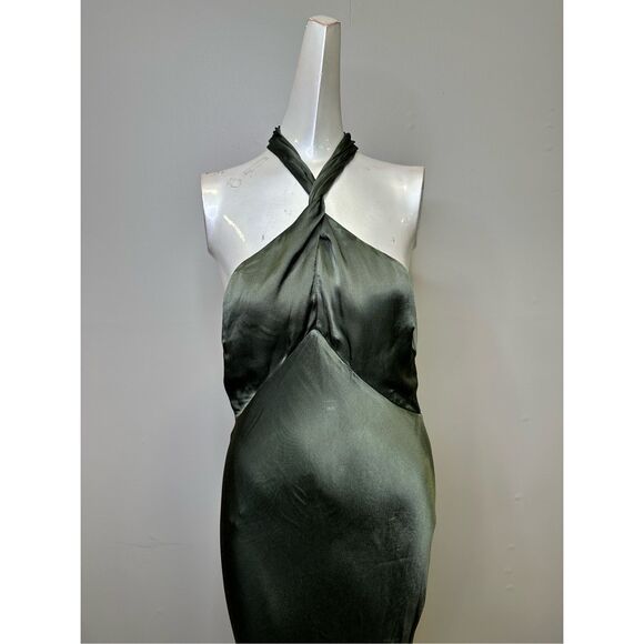 NWT Shona Joy La Lune High Neck Twist Maxi Dress in Forest Size 4 $395 - Picture 4 of 10